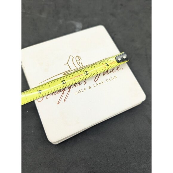 set of 3 coasters Schaffer's Mill Golf & Lake Club ceramic cork square 4.25" - Picture 5 of 9